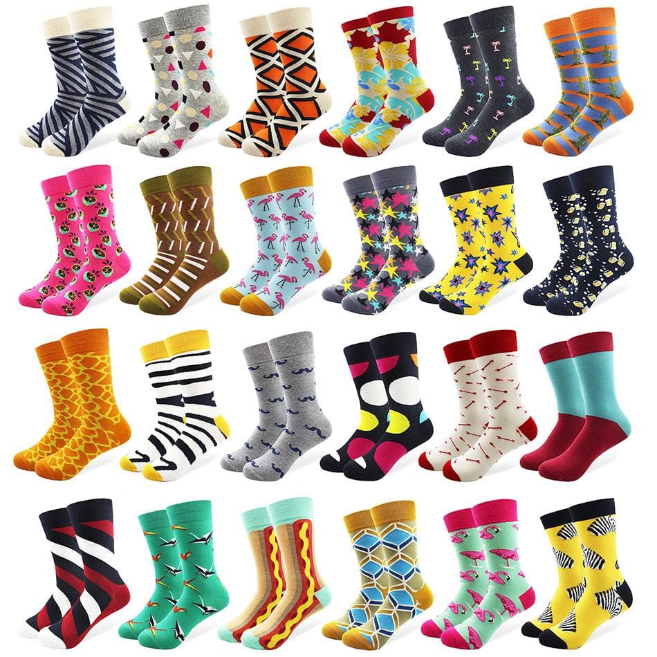 29 modèles hommes drôle coton peigné chaussettes joyeuses coloré Multi motif Long Tube Skateboard chaussettes décontractées pour hommes