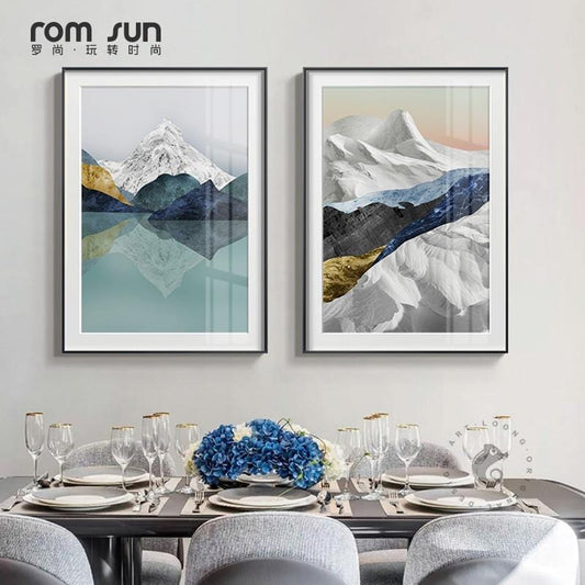 Toile de peinture de montagnes modernes de toutes sortes, affiches d'art, décoration de dortoir et imprimés, images murales pour salon