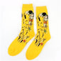 Automne hiver nouveau 3D rétro personnalité Art chaussettes unisexe femmes hommes drôle nouveauté nuit étoilée Vintage chaussettes huile joyeuse chaussettes chaudes