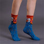 Automne hiver nouveau 3D rétro personnalité Art chaussettes unisexe femmes hommes drôle nouveauté nuit étoilée Vintage chaussettes huile joyeuse chaussettes chaudes