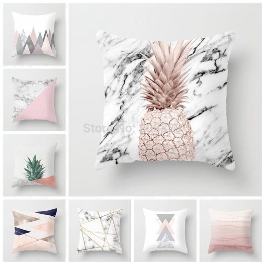 ZENGIA <span>rose</span> géométrique nordique housse de coussin tropique ananas jeter taie d'oreiller Polyester housse de coussin canapé-lit oreiller décoratif