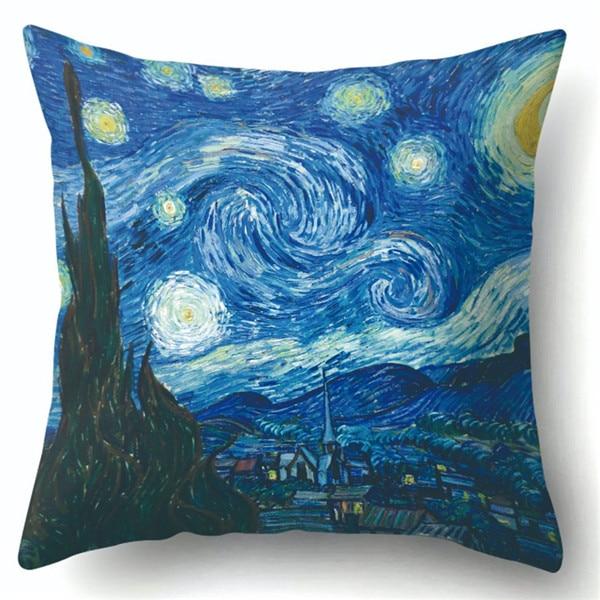 Van Gogh – housse de coussin en coton, Style peinture à l'huile, taie d'oreiller pour canapé, chaise de voiture, cadeau, 45x45cm