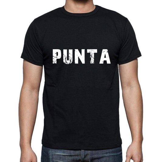 Punta Mens Short Sleeve Round Neck T-Shirt 5 Letters Black Word 00006 - Casual