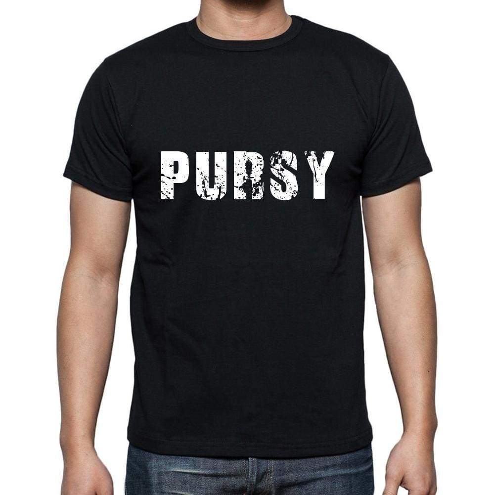Pursy Mens Short Sleeve Round Neck T-Shirt 5 Letters Black Word 00006 - Casual