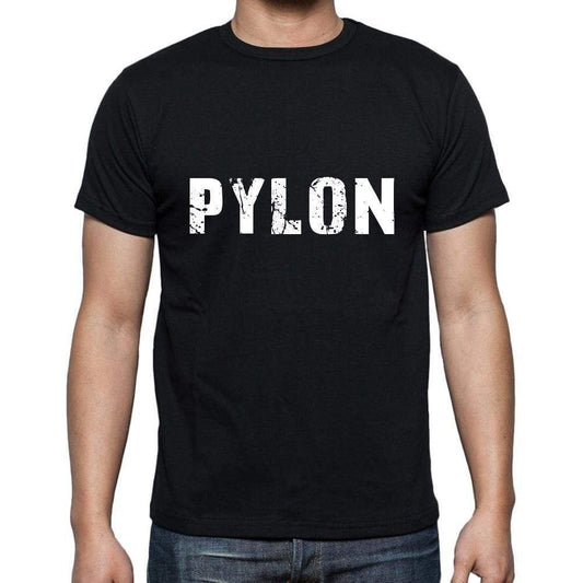 Pylon Mens Short Sleeve Round Neck T-Shirt 5 Letters Black Word 00006 - Casual