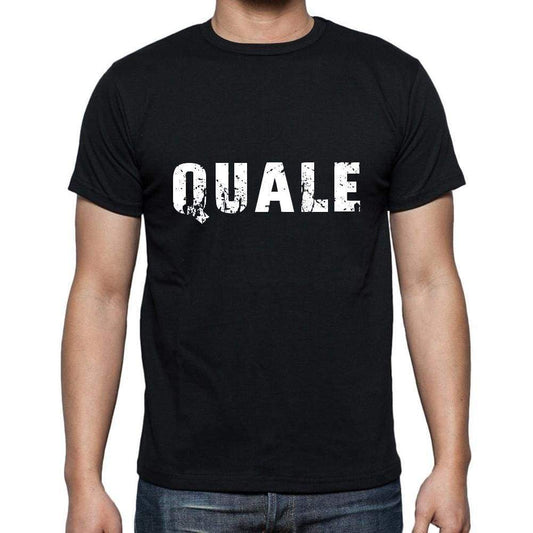 Quale Mens Short Sleeve Round Neck T-Shirt 5 Letters Black Word 00006 - Casual