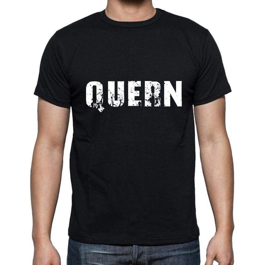 Quern Mens Short Sleeve Round Neck T-Shirt 5 Letters Black Word 00006 - Casual