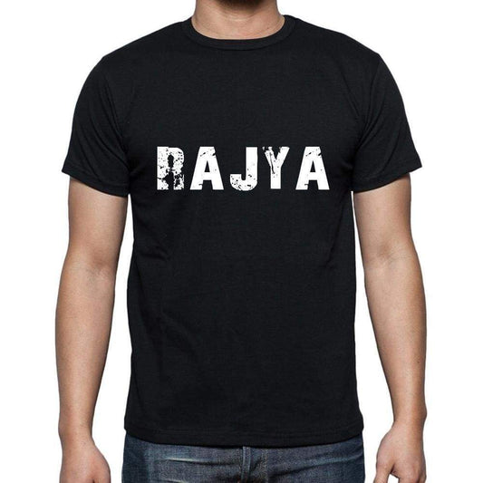 Rajya Mens Short Sleeve Round Neck T-Shirt 5 Letters Black Word 00006 - Casual