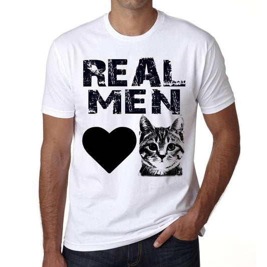 Real Men Love Cats 3 Tshirt Mens Tee White 100% Cotton 00186