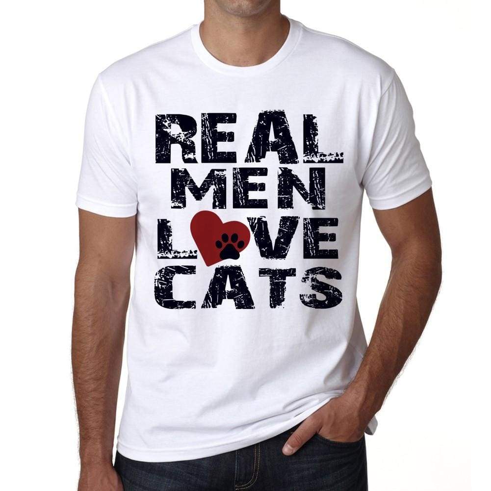 Real Men Love Cats 5 Tshirt Mens Tee White 100% Cotton 00186
