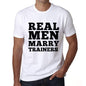 Real Men Marry Trainers Mens Short Sleeve Round Neck T-Shirt - White / S - Casual
