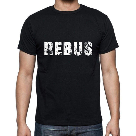 Rebus Mens Short Sleeve Round Neck T-Shirt 5 Letters Black Word 00006 - Casual