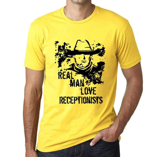 Receptionists Real Men Love Receptionists Mens T Shirt Yellow Birthday Gift 00542 - Yellow / Xs - Casual