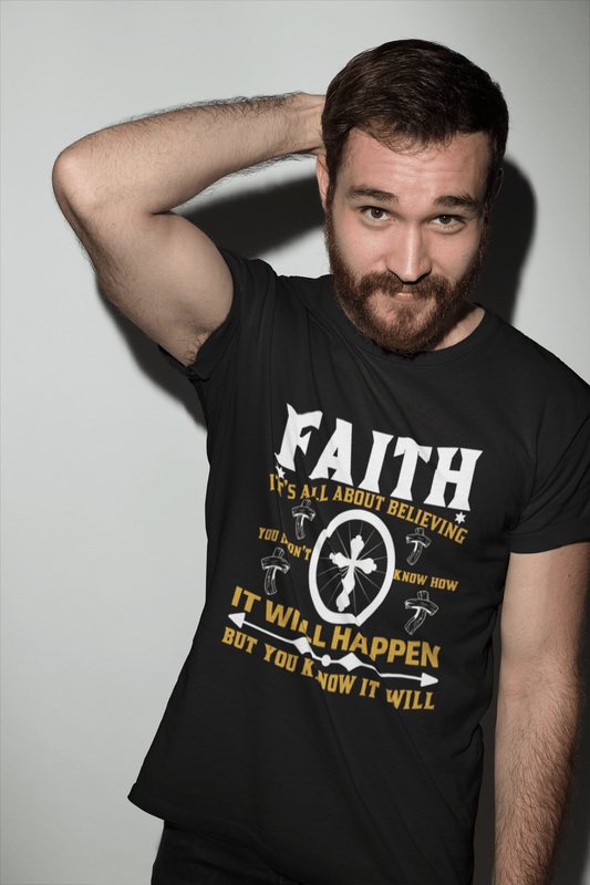T-shirt ULTRABASIC pour hommes La foi est une question de croire - Chemise religieuse chrétienne