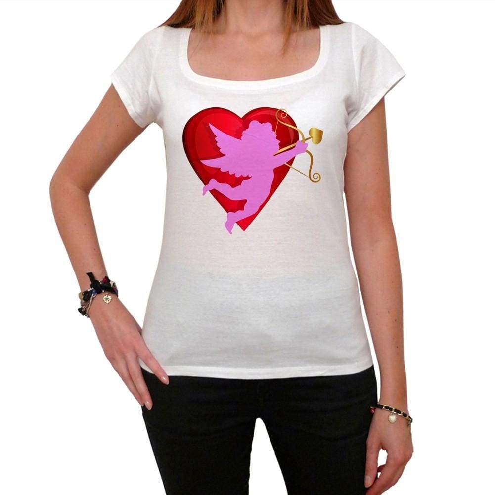 Red Heart And Cupid Tshirt White Womens T-Shirt 00157