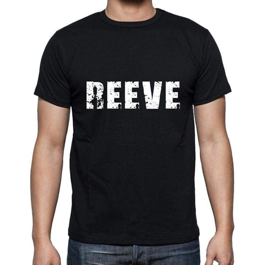 Reeve Mens Short Sleeve Round Neck T-Shirt 5 Letters Black Word 00006 - Casual