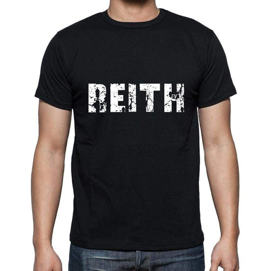 Reith Mens Short Sleeve Round Neck T-Shirt 5 Letters Black Word 00006 - Casual