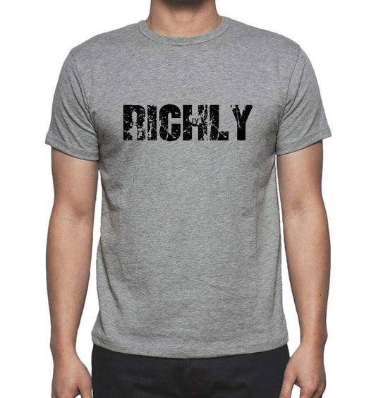 Richly Grey Mens Short Sleeve Round Neck T-Shirt 00018 - Grey / S - Casual