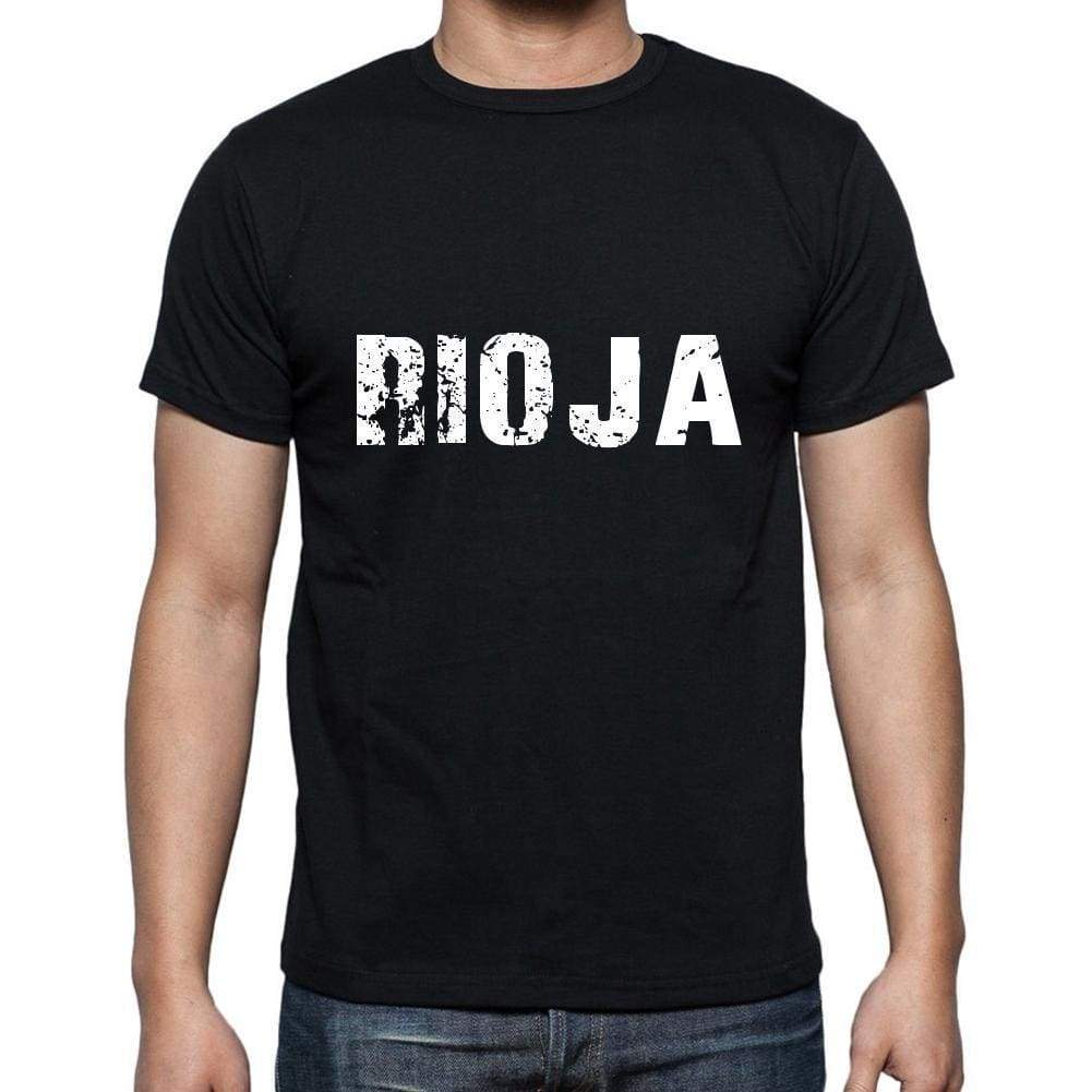 Rioja Mens Short Sleeve Round Neck T-Shirt 5 Letters Black Word 00006 - Casual