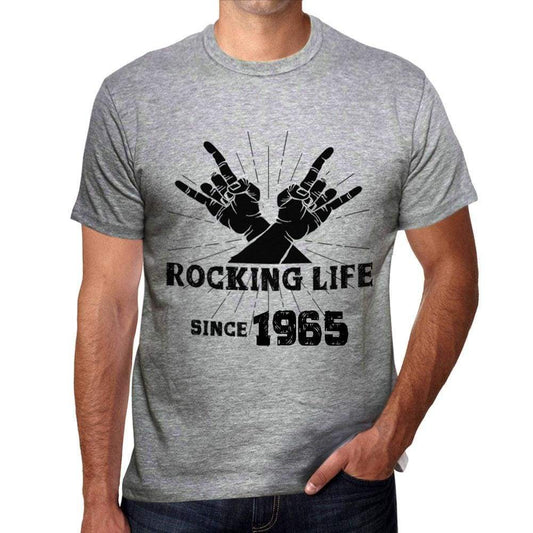 Rocking Life Since 1965 Mens T-Shirt Grey Birthday Gift 00420 - Grey / S - Casual