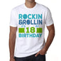 Rockin&rollin 18 White Mens Short Sleeve Round Neck T-Shirt 00339 - White / S - Casual
