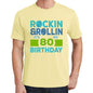 Rockin&rollin 80 Yellow Mens Short Sleeve Round Neck T-Shirt 00278 - Yellow / S - Casual