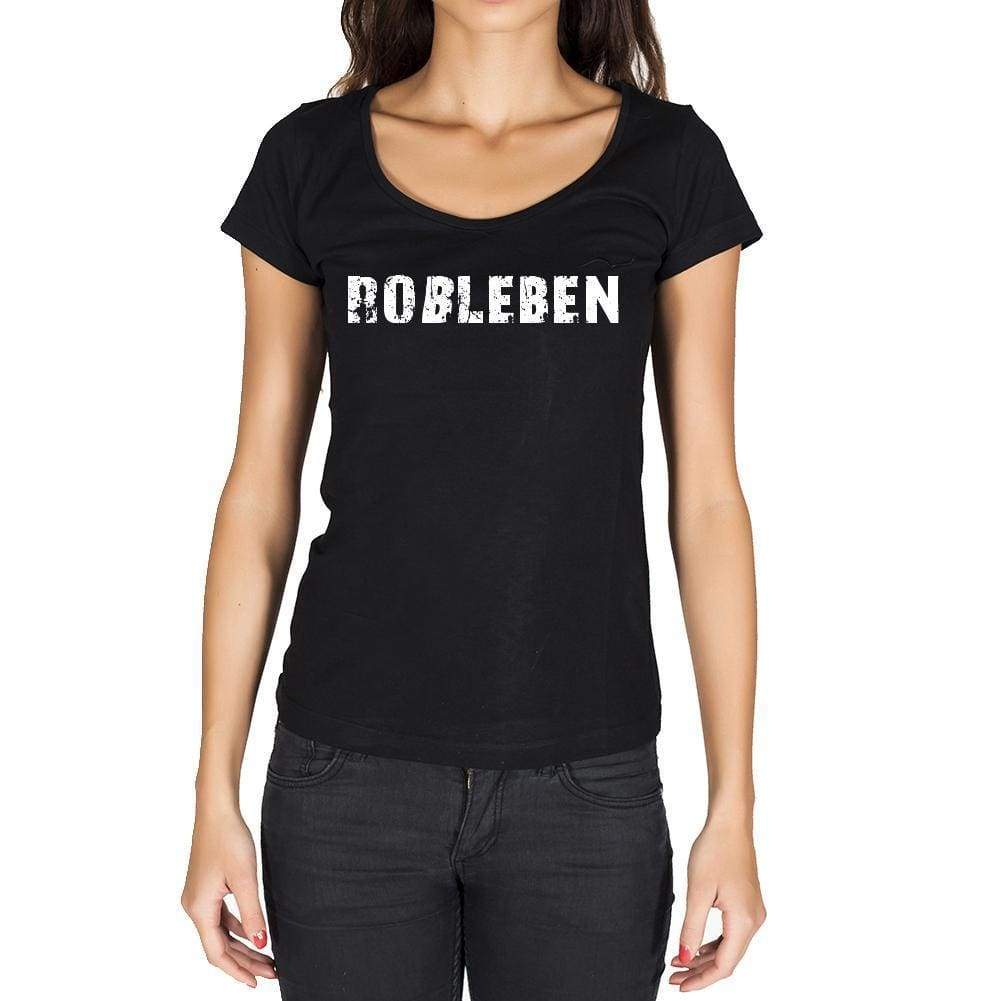 Roßleben German Cities Black Womens Short Sleeve Round Neck T-Shirt 00002 - Casual
