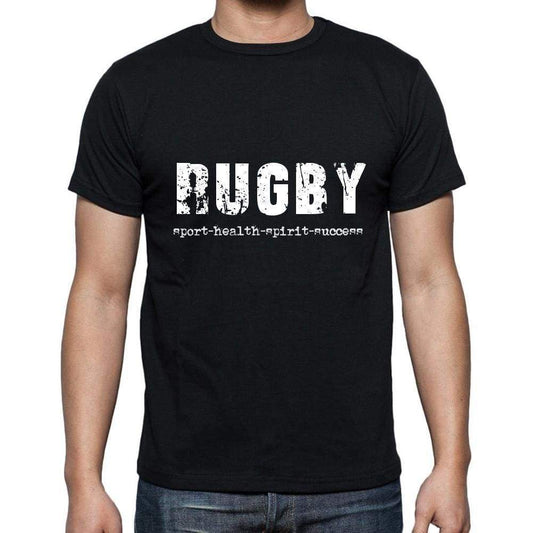 Rugby Sport-Health-Spirit-Success Mens Short Sleeve Round Neck T-Shirt 00079 - Casual