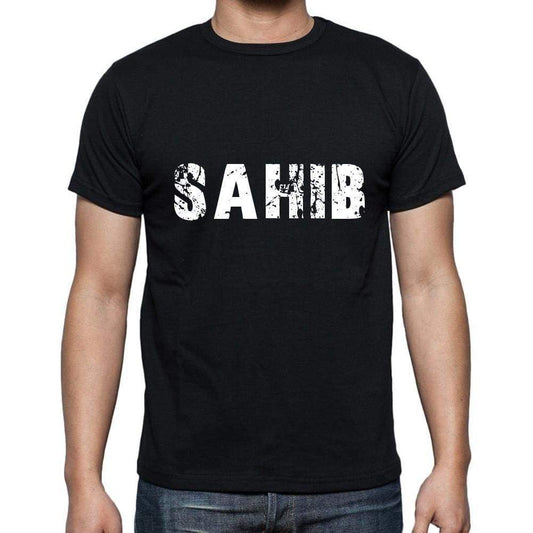 Sahib Mens Short Sleeve Round Neck T-Shirt 5 Letters Black Word 00006 - Casual
