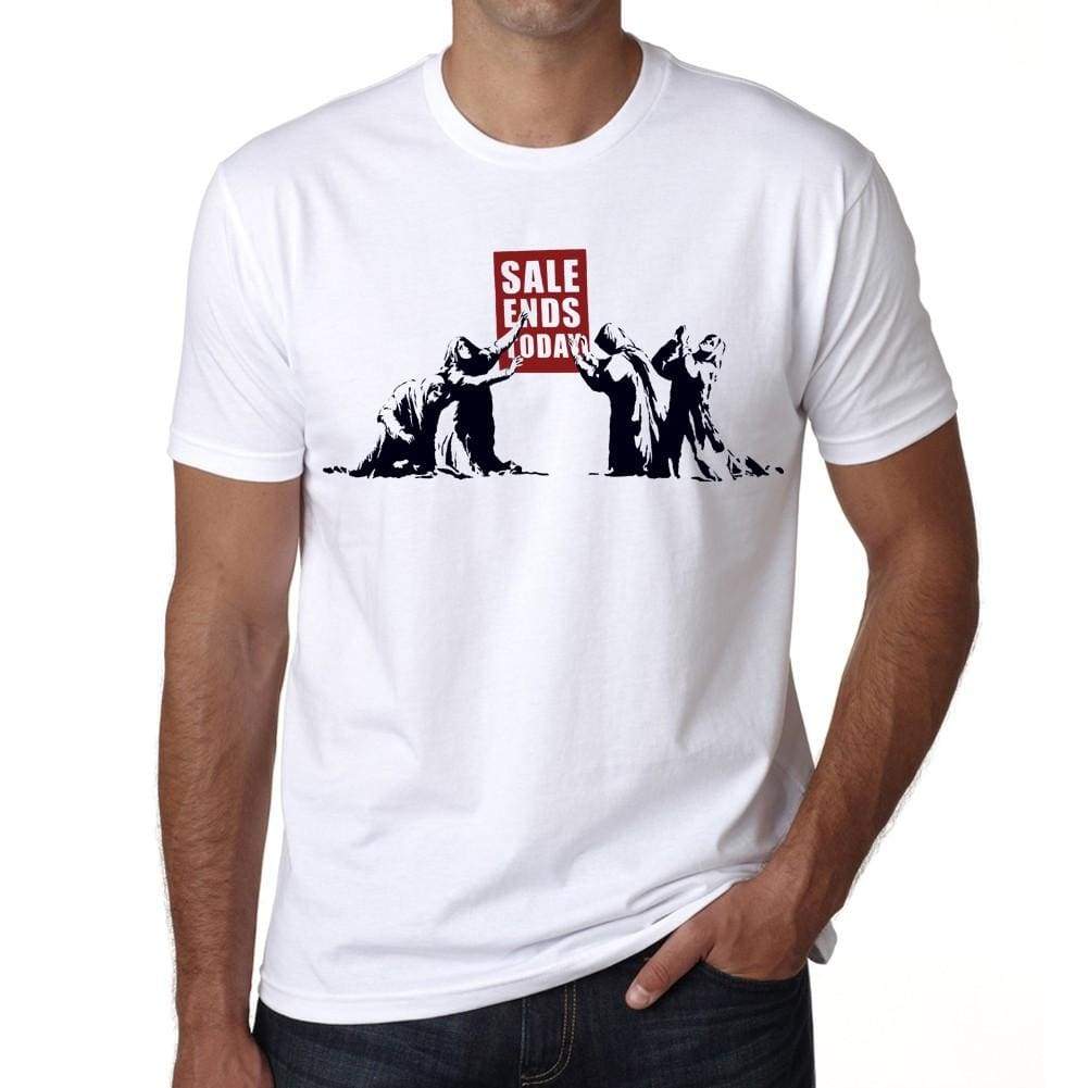 Sale Ends Today Mens Tee White 100% Cotton 00164