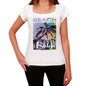 Salga Beach Name Palm White Womens Short Sleeve Round Neck T-Shirt 00287 - White / Xs - Casual