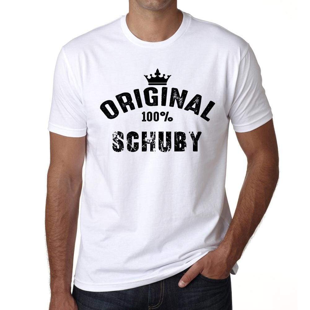 Schuby 100% German City White Mens Short Sleeve Round Neck T-Shirt 00001 - Casual