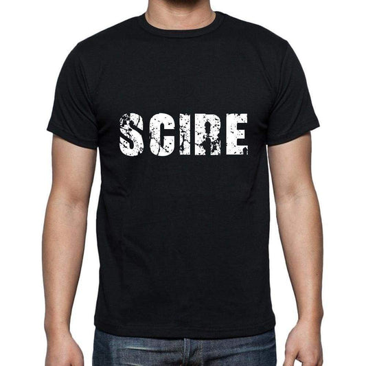 Scire Mens Short Sleeve Round Neck T-Shirt 5 Letters Black Word 00006 - Casual