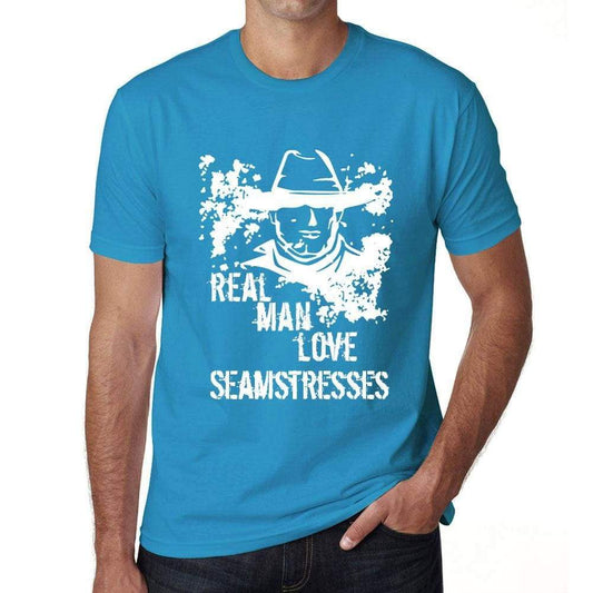 Seamstresses Real Men Love Seamstresses Mens T Shirt Blue Birthday Gift 00541 - Blue / Xs - Casual