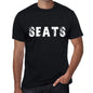 Seats Mens Retro T Shirt Black Birthday Gift 00553 - Black / Xs - Casual