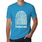 Selected Fingerprint Blue Mens Short Sleeve Round Neck T-Shirt Gift T-Shirt 00311 - Blue / S - Casual