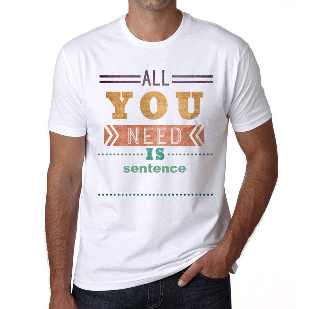 Sentence Mens Short Sleeve Round Neck T-Shirt 00025 - Casual