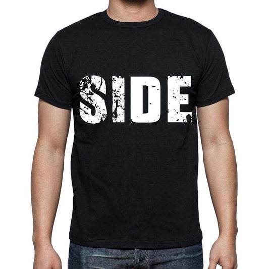 Side White Letters Mens Short Sleeve Round Neck T-Shirt 00007