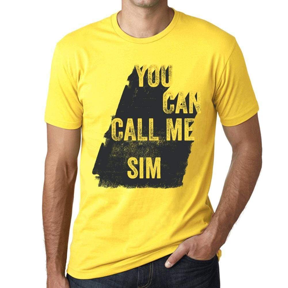 Sim You Can Call Me Sim Mens T Shirt Yellow Birthday Gift 00537 - Yellow / Xs - Casual