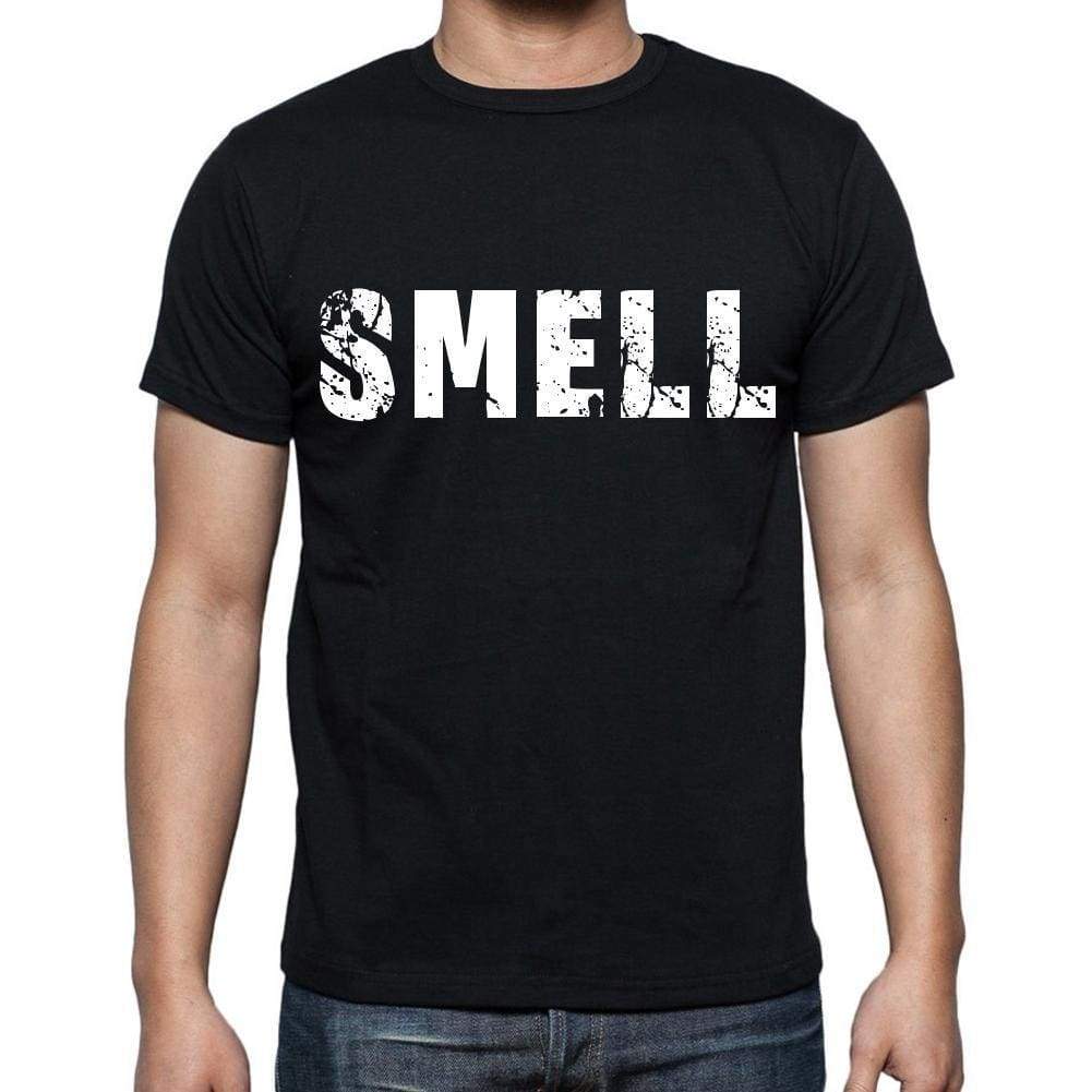 Smell White Letters Mens Short Sleeve Round Neck T-Shirt 00007