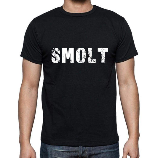 Smolt Mens Short Sleeve Round Neck T-Shirt 5 Letters Black Word 00006 - Casual