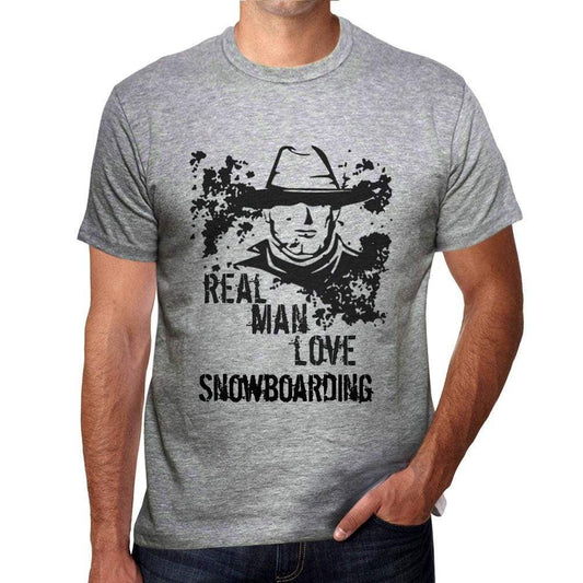 Snowboarding Real Men Love Snowboarding Mens T Shirt Grey Birthday Gift 00540 - Grey / S - Casual