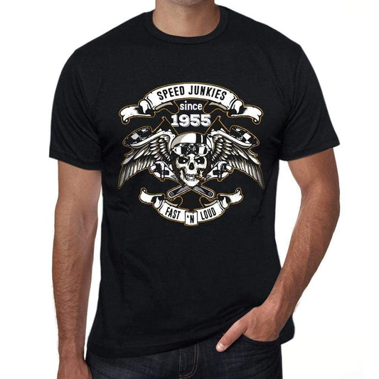 Speed Junkies Since 1955 Mens T-Shirt Black Birthday Gift 00462 - Black / Xs - Casual