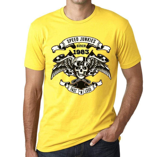 Speed Junkies Since 1983 Mens T-Shirt Yellow Birthday Gift 00465 - Yellow / Xs - Casual