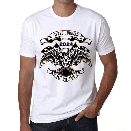 Speed Junkies Since 2024 Mens T-Shirt White Birthday Gift 00461 - White / Xs - Casual