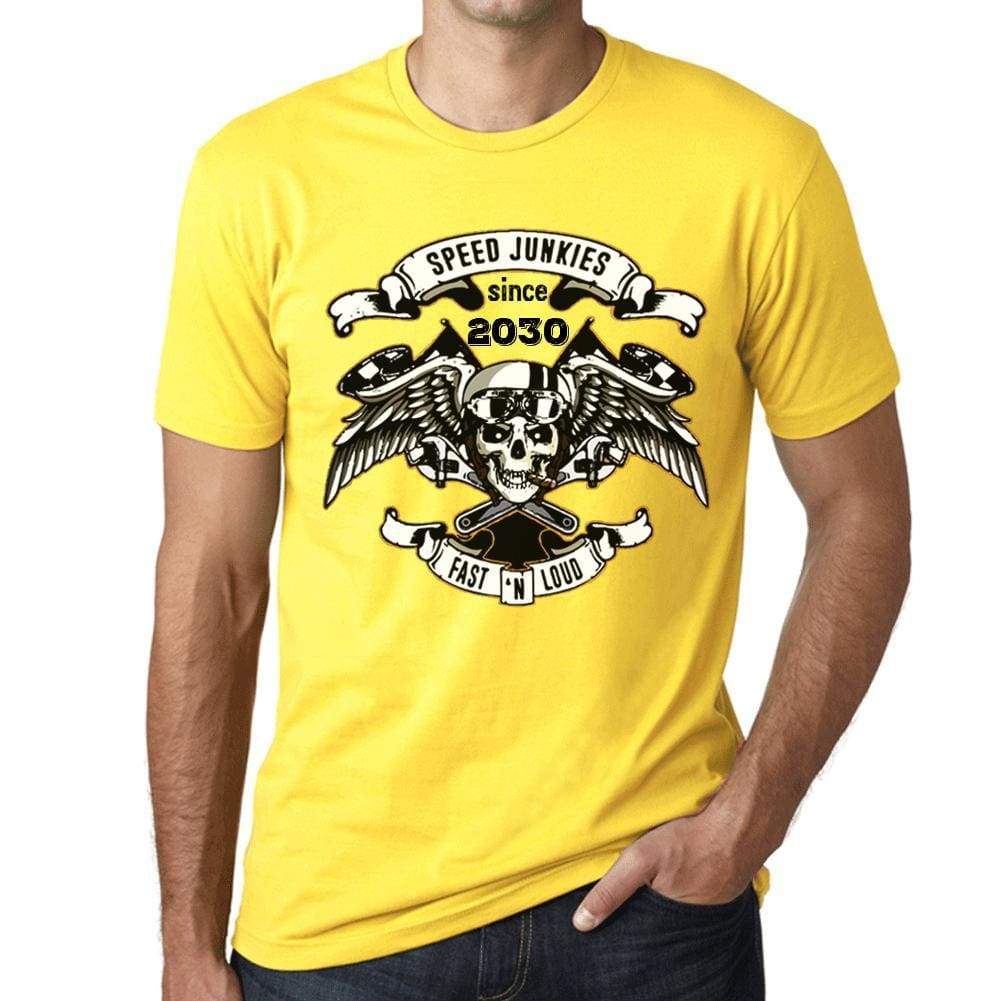 Speed Junkies Since 2030 Mens T-Shirt Yellow Birthday Gift 00465 - Yellow / Xs - Casual
