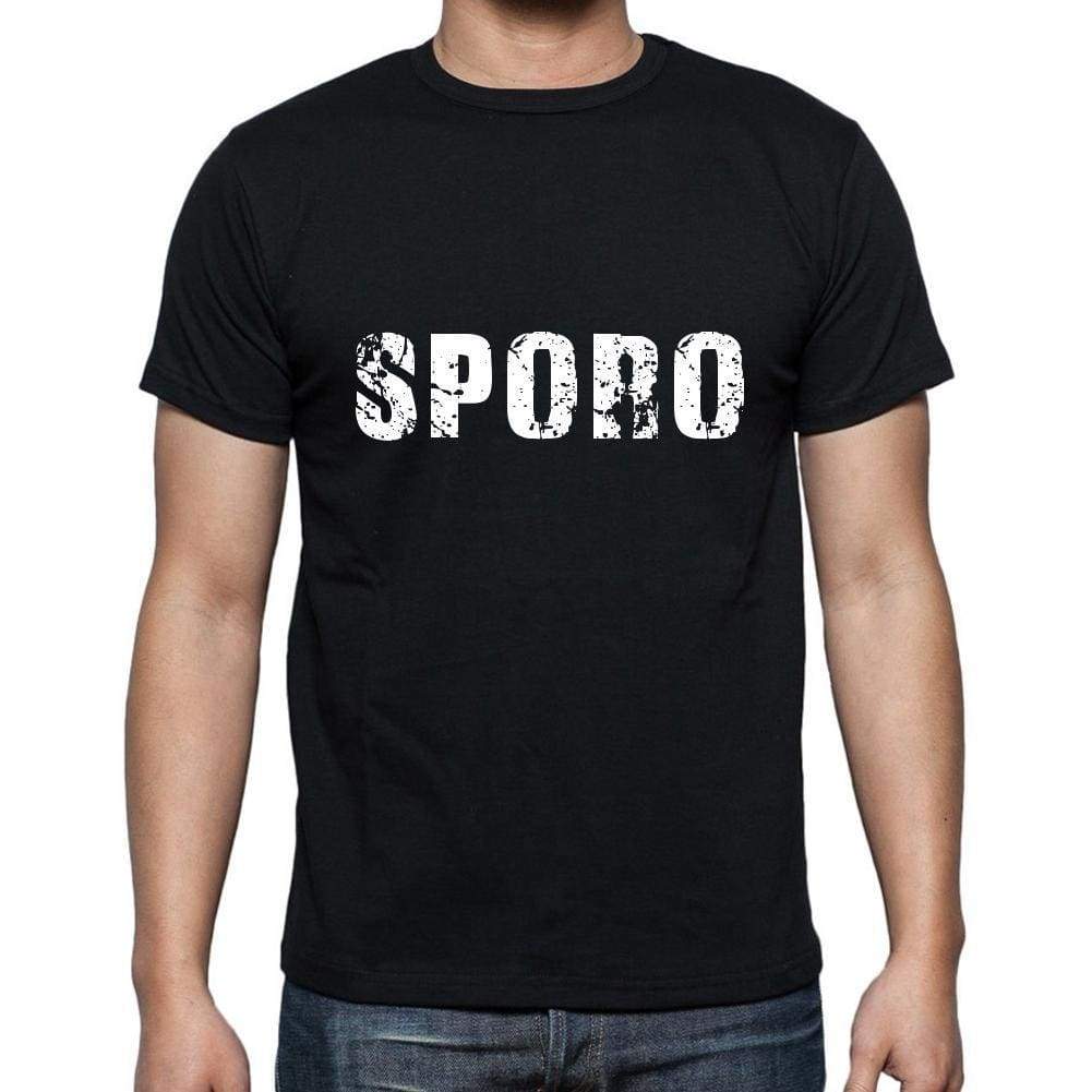 Sporo Mens Short Sleeve Round Neck T-Shirt 5 Letters Black Word 00006 - Casual