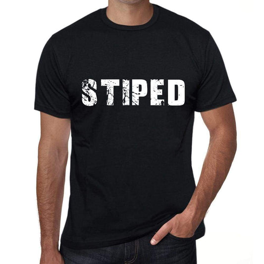 Stiped Mens Vintage T Shirt Black Birthday Gift 00554 - Black / Xs - Casual