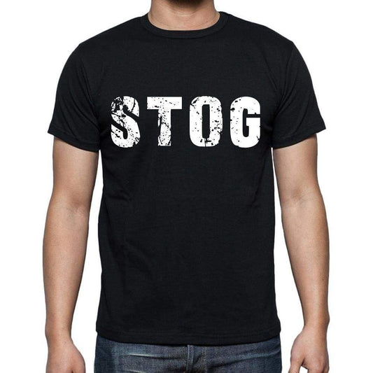 Stog Mens Short Sleeve Round Neck T-Shirt 4 Letters Black - Casual