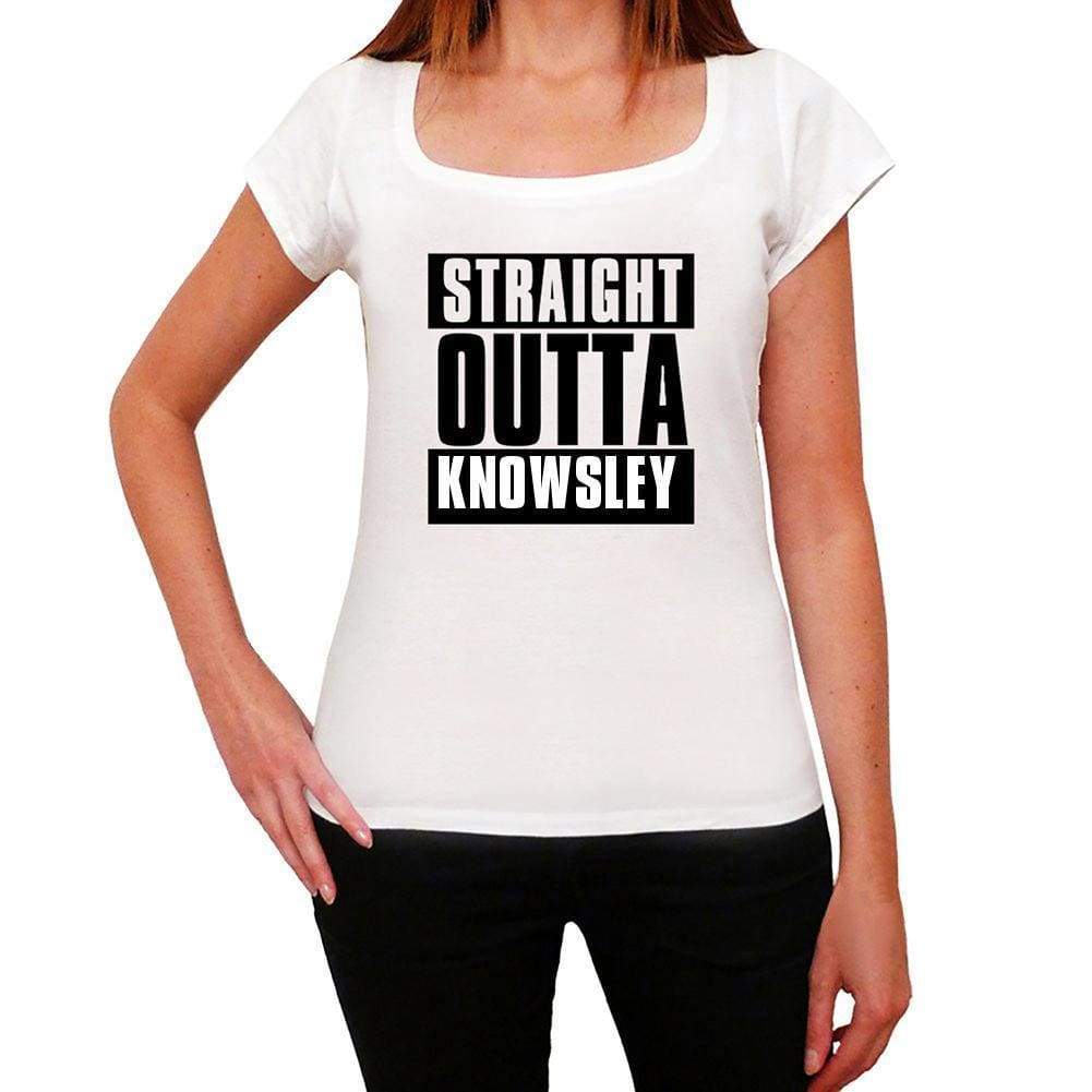Straight Outta Knowsley Womens Short Sleeve Round Neck T-Shirt 00026 - White / Xs - Casual